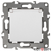 Розетка механизм 1п с/з белый с защитными шторками и крышкой Эра
