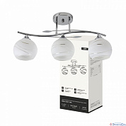 Люстра потолочная 3*E27 60W AURA PERLA-3E27-LWC матовый плафон, хром IN HOME