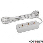 Удлинитель  3гн, 7м, с/з, белый, 16А/3,5кВт ПВС 3x1 U-3e-7m ЭРА 