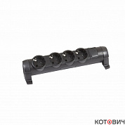 Колодка 4гн, c/з, черный, 16A, 4X2К+ З Комфорт Legrand