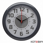 Часы настенные 2323-124 круг корпус темно-серый d24,5см Классика Рубин