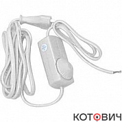 Сетевой шнур с диммером, 1,5+0,5м бел, DM103 Feron