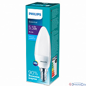 Лампа  E14  LED  Свеча    5,5W  4000K  B35  FR  450Lm  220V  Philips ESS Candle 614393