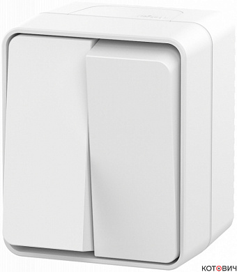 Выключатель 2кл белый IP54 AtlasDesign Profi54 ATN540151