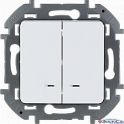Выключатель механизм 2кл белый c подсветкой INSPIRIA