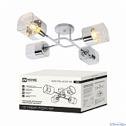 Люстра потолочная 4*E27 60W AURA TESO-4E27ST-WH прозрачные плафоны, белый корпус IN HOME