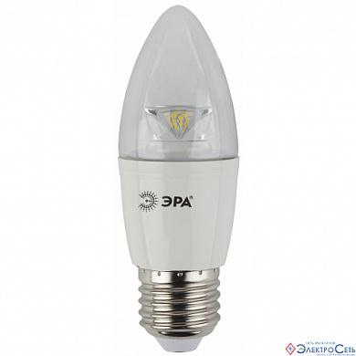 Лампа  E27  LED  Свеча    7W  4000K  В35  CL  560Lm  220V  Clear  ЭРА