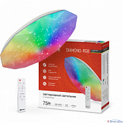 Светильник потолочный LED  75W 3000-6500К 6000Lm COMFORT DIAMOND-RGB 500x90мм с пультом ДУ IN HOME