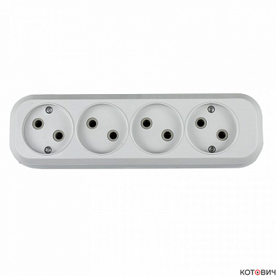 Колодка 4гн, б/з, белый, 10A, У-4-GRAND  5040 IN HOME
