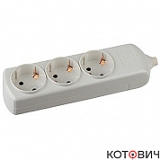 Колодка 3гн, c/з, белый, 16A К-3е ЭРА 