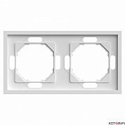 Рамка 2п белый фарфор PFR00-5002-01 soft touch Эмили