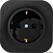 Розетка 1п о/у с/з черный с защитными шторками Quteo IP20 782476