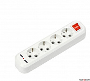 Колодка 4гн, c/з, белый, с выкл., 2хUSB УЗВ-4USB-GRAND, 5340 IN HOME