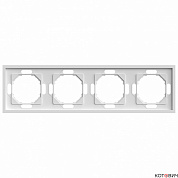 Рамка 4п белый фарфор PFR00-5004-01 soft touch Эмили