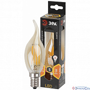 Лампа  E14  F-LED  Свеча на ветру    5W  2700K  ВXS  золотистая колба  465Lm  220V ЭРА