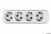 Колодка 4гн, c/з, белый, 16A, УЗ-4-GRAND  5140 IN HOME