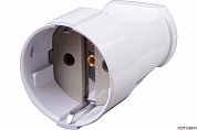 Гнездо штепсельное, с/з, 16А, белый, ABS-пластик 230B IP20 30458 6 duwi