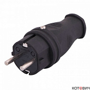 Вилка каучуковая, с/з, прямая  230В, 16A, IP44 Lezard