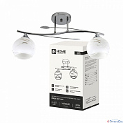 Люстра потолочная 2*E27 60W AURA PERLA-2E27-LWC матовый плафон, хром IN HOME