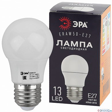 Лампа  для белт-лайт  E27  LED   3W  3000K  220V 13SMD ERAW50-E27  ЭРА