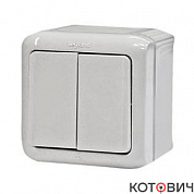 Выключатель 2кл серый  IP44 Quteo 782332