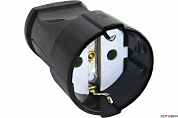 Гнездо штепсельное, с/з, 16А, черный, ABS-пластик 230B IP20 30459 3 duwi