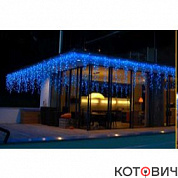 Гирлянда LED, бахрома,IP44, синий, 3,0м х 0,9м, прозр шнур, 210LED