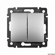 Выключатель механизм 2кл алюминий VALENA  770105
