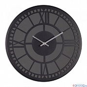Часы настенные из металла+зеркало, d=32 см, черный "Классика" Рубин