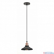 Подвес 1*E27 60W PL4 BK/RC металл, d203 мм, шагрень черный/медь ЭРА