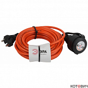Удлинитель силовой  1гн, 10м, б/з, оранжевый ПВС 2Х1 UPx-1-2x1-10m-IP44  Эра