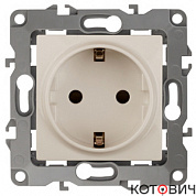 Розетка механизм 1п с/з слоновая кость с защитными шторками Эра