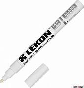 Маркер 2мм с нитроэмалью цвет: белый LEKON Standart