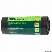 Пакеты для мусора 240 л x 10 шт., пвд, короткий ролик, тип дна "Звезда", Сибртех
