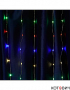 Гирлянда LED,  занавес, IP20, мульт, 2м х 2м + 3м, Водопад статичная, прозр шнур CL26 Feron  