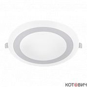 Светильник LED встр кругл 16W 4000K d195(155)мм 960Lm с подсветкой белый RLP-BL IP20 IN HOME