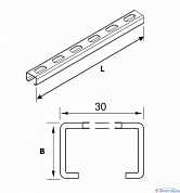 Траверса монтажная (С-обр профиль) 30х20х3000(1,5мм)  Промрукав
