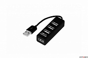 Разветвитель USB на 4 порта черный REXANT
