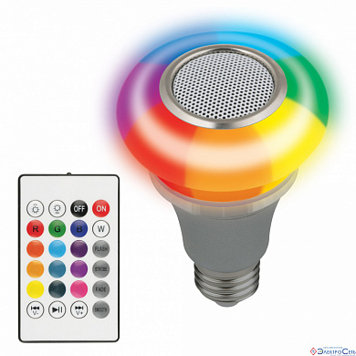 Св-к LED Диско с динамиком и Bluetooth 220В ULI-Q340 5W/RGB/E27   Volpe