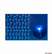 Гирлянда LED,  занавес, IP67, синий, 3,0м х 2,0м, статич,бел.пр,240LED ULD-C2030-240/SWK BLUE UNIEL