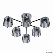 Люстра потолочная 6*E27 60W 12219/6CR+BK BK+CL 