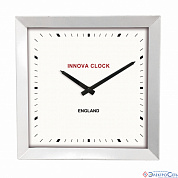 Часы настенные из металла белый 29х29см Innova W09648  ЭРА