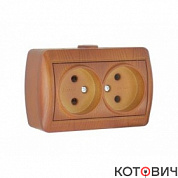 Розетка 2п б/з сосна NATA
