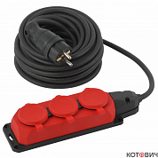 Удлинитель силовой  3гн, 10м, с/з, КГ 3x1,5 UK-3e-3x1,5-10m-IP44(KG) каучук IP44 ЭРА
