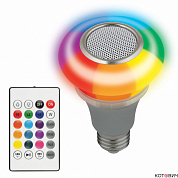 Св-к LED Диско с динамиком и Bluetooth 220В ULI-Q340 5W/RGB/E27   Volpe