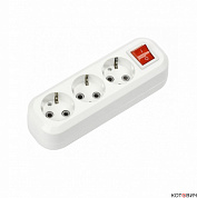 Колодка 3гн, c/з, белый, 16A, с выкл. УЗВ-3-GRAND 5230 IN HOME