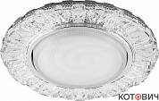 Светильник точечный GX53 прозрачный хром CD4023 c LED подсветкой 15W  Feron