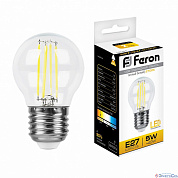 Лампа  E27  F-LED  Шар    5W  2700K  P45  CL  530Lm  220V LB-61  Feron