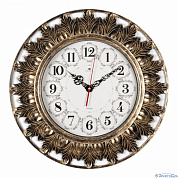 Часы настенные круг d=51 см, корпус черный с золотом "Классика" "Рубин"
