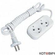 Удлинитель  2гн, 5м, б/з, белый, 10А/2,2кВт  ПВС 2х0,75 "Эксперт" EKF